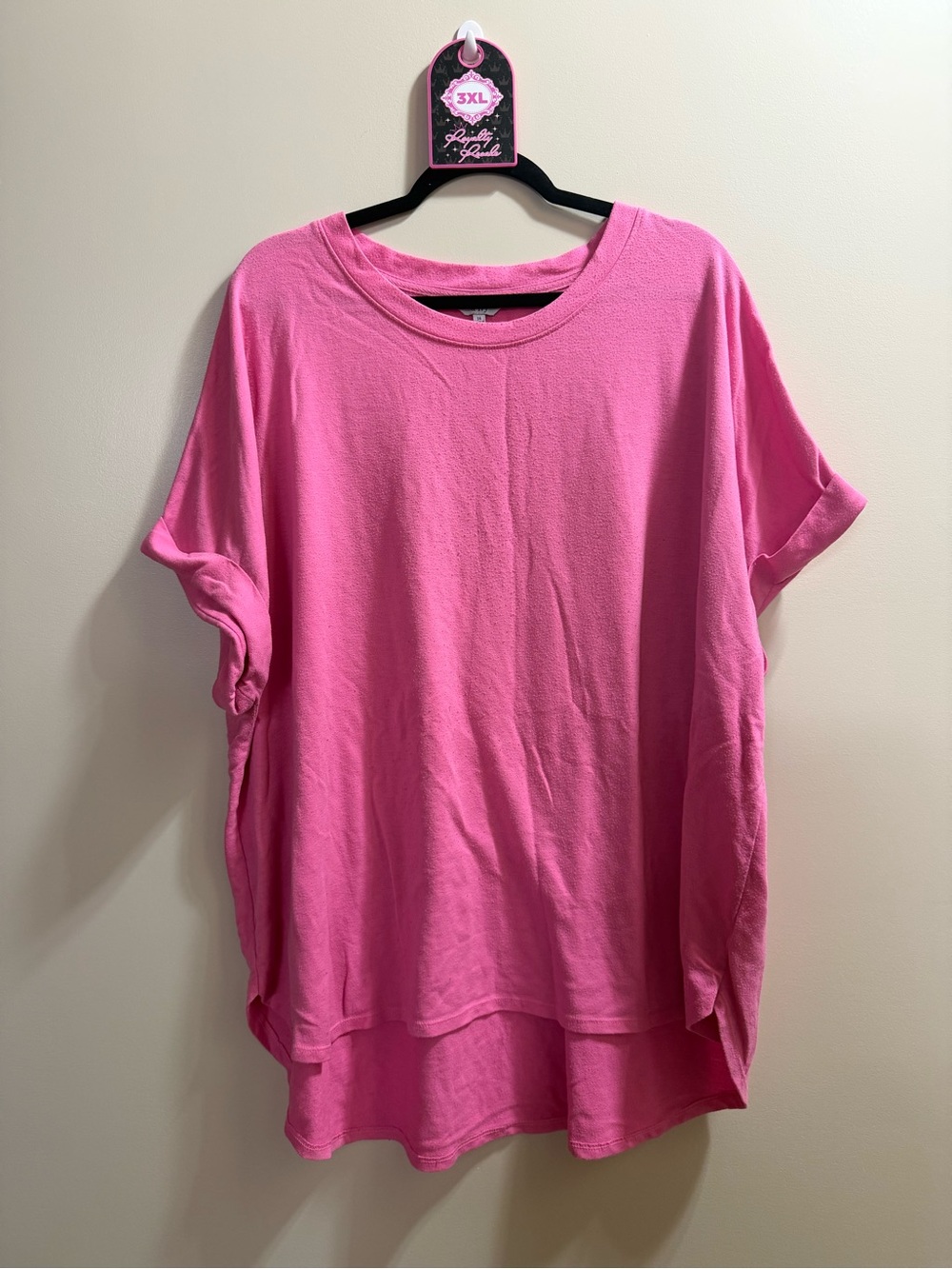crown & ivy Pink Relaxed Short Sleeve Tee